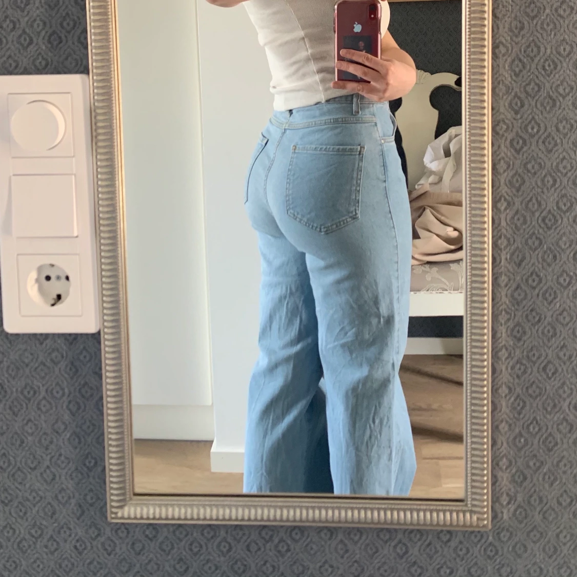 Blåa vida jeans - 90