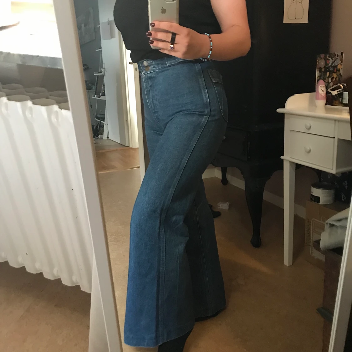 Retro jeans okänt märke storlek XS - 90