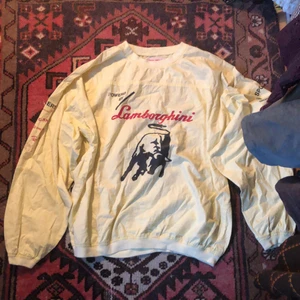 Gul college tröja  - En vintage ljus gul college tröja i lite luftigare material. Den har tryck både framtill, bak och på båda ärmarna vilket ger den en karaktär. Den är i fint skick, själv aldrig använd. Köparen står för frakten <3