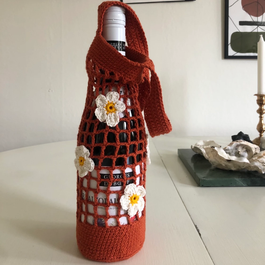 Vinväska med blommor 