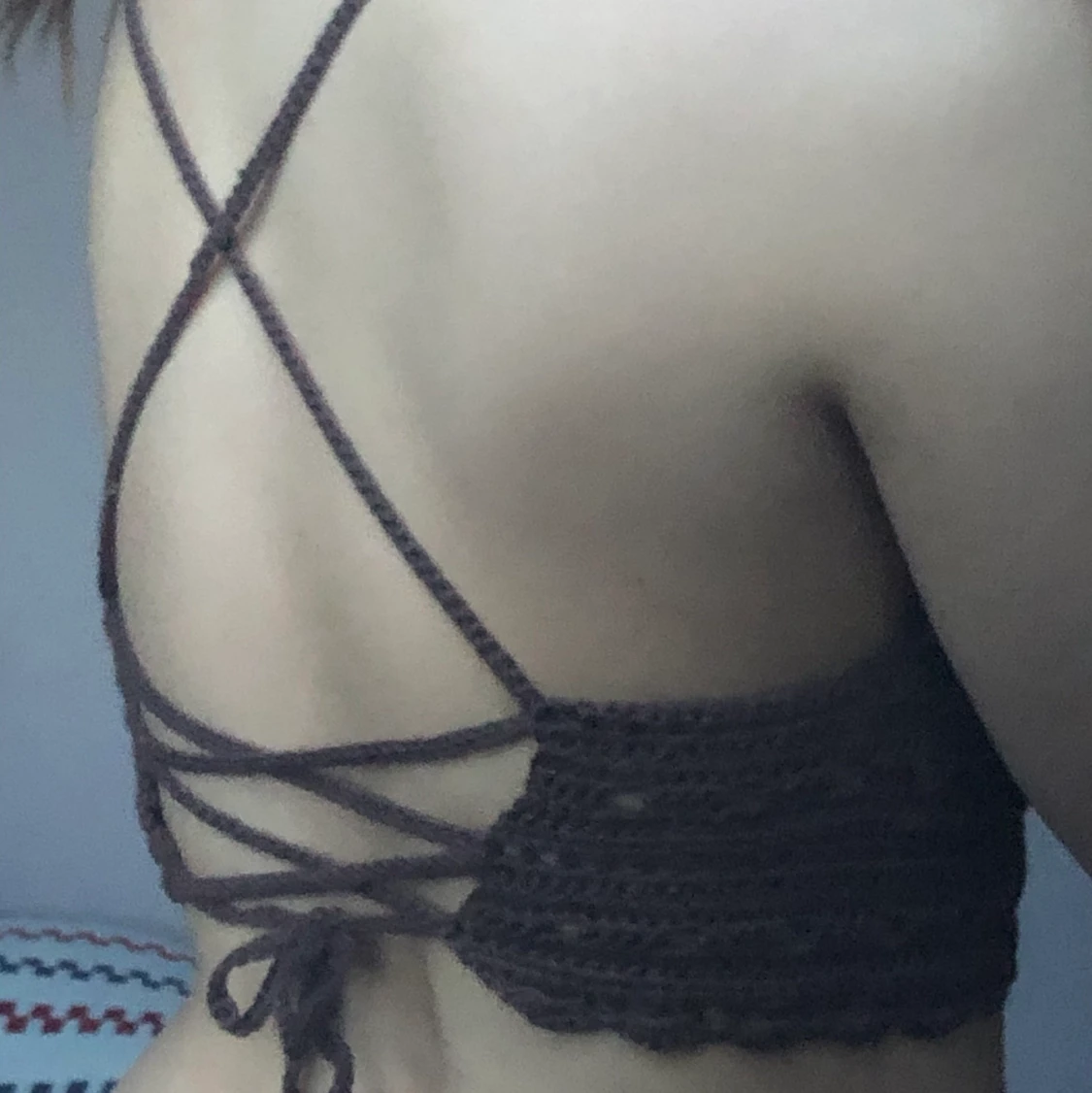 Virkad brun topp - 90