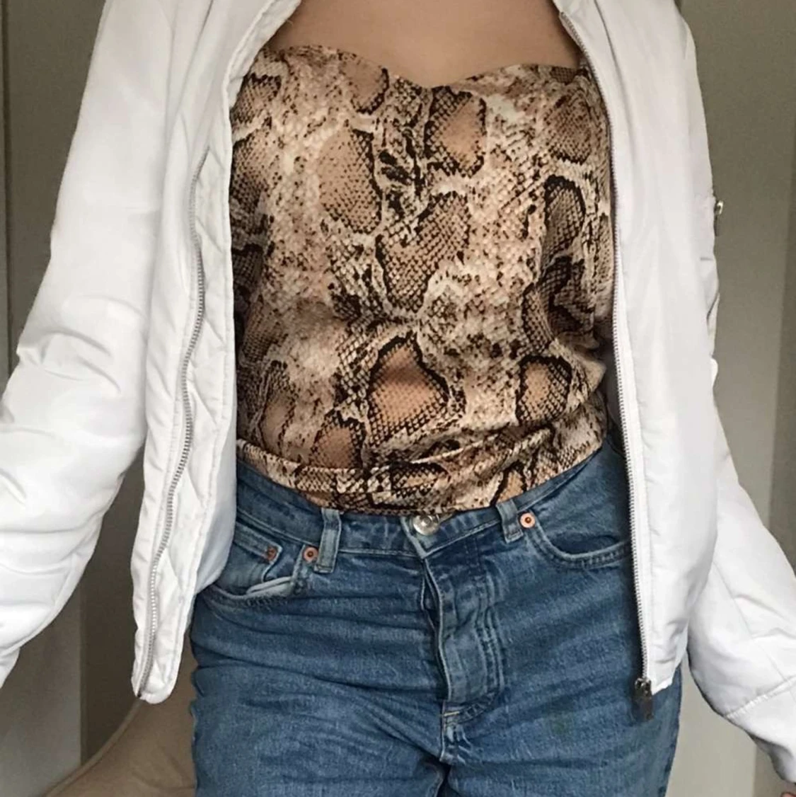 vit bomber jacka  - 90