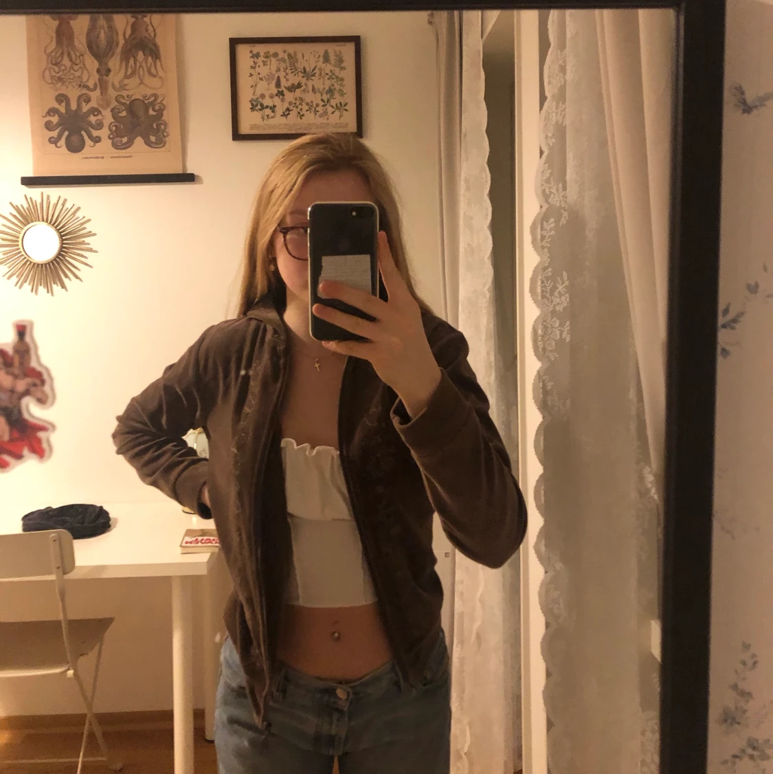 Brun gullig kofta - 90