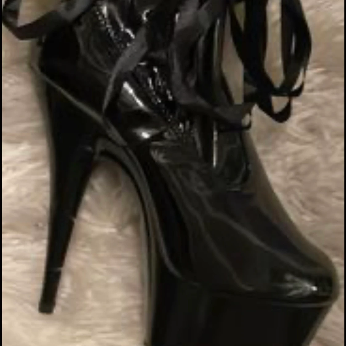 läder sexiga klackar  - 90