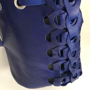 Ny marimekko blå läderväska.