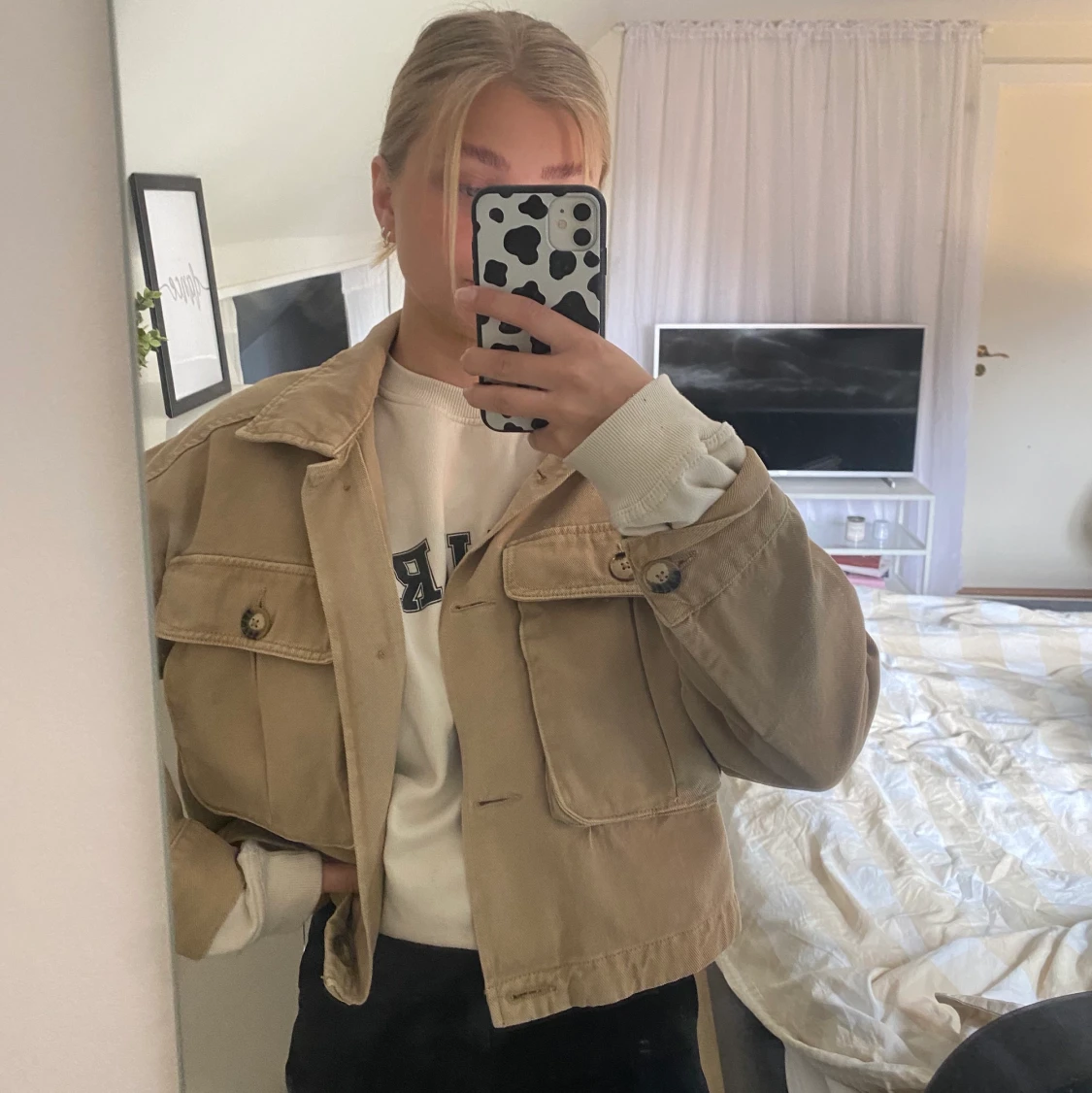 Beige vårjacka - 90