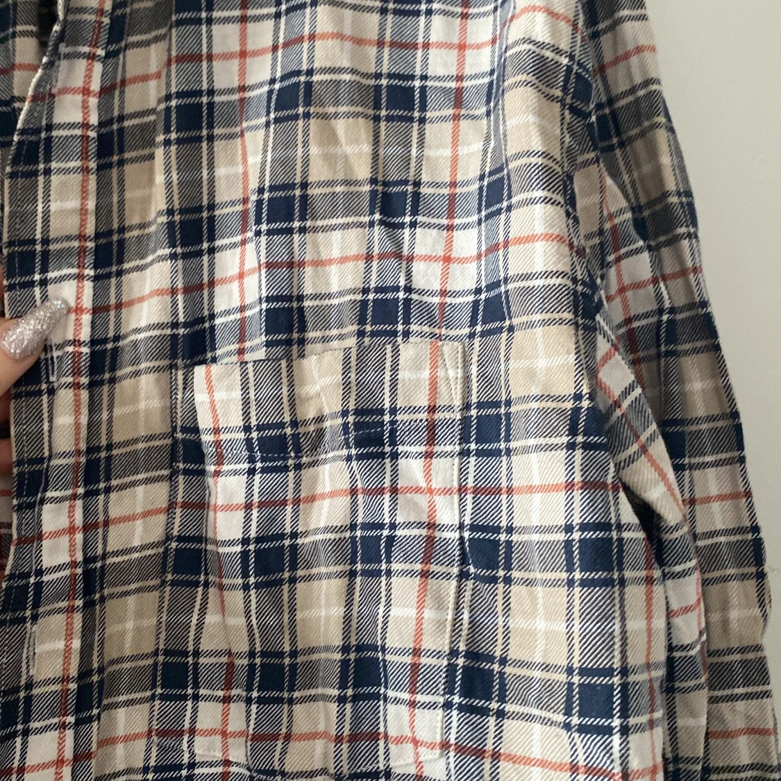 Rutig Oversized skjorta - 90