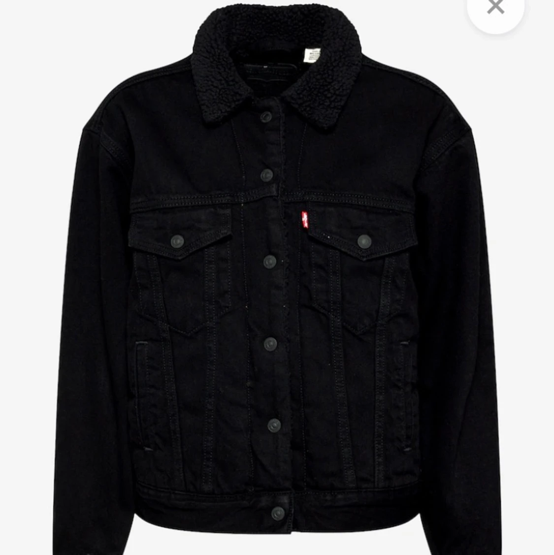 Svart jeans jacka med foder