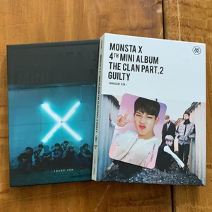 monsta x the clan part 1 & 2  - monsta x bundle! the clan pt. 1 & 2, ett photocard fattas tyvärr därför lägre pris. båda för 200 eller ett o ett!