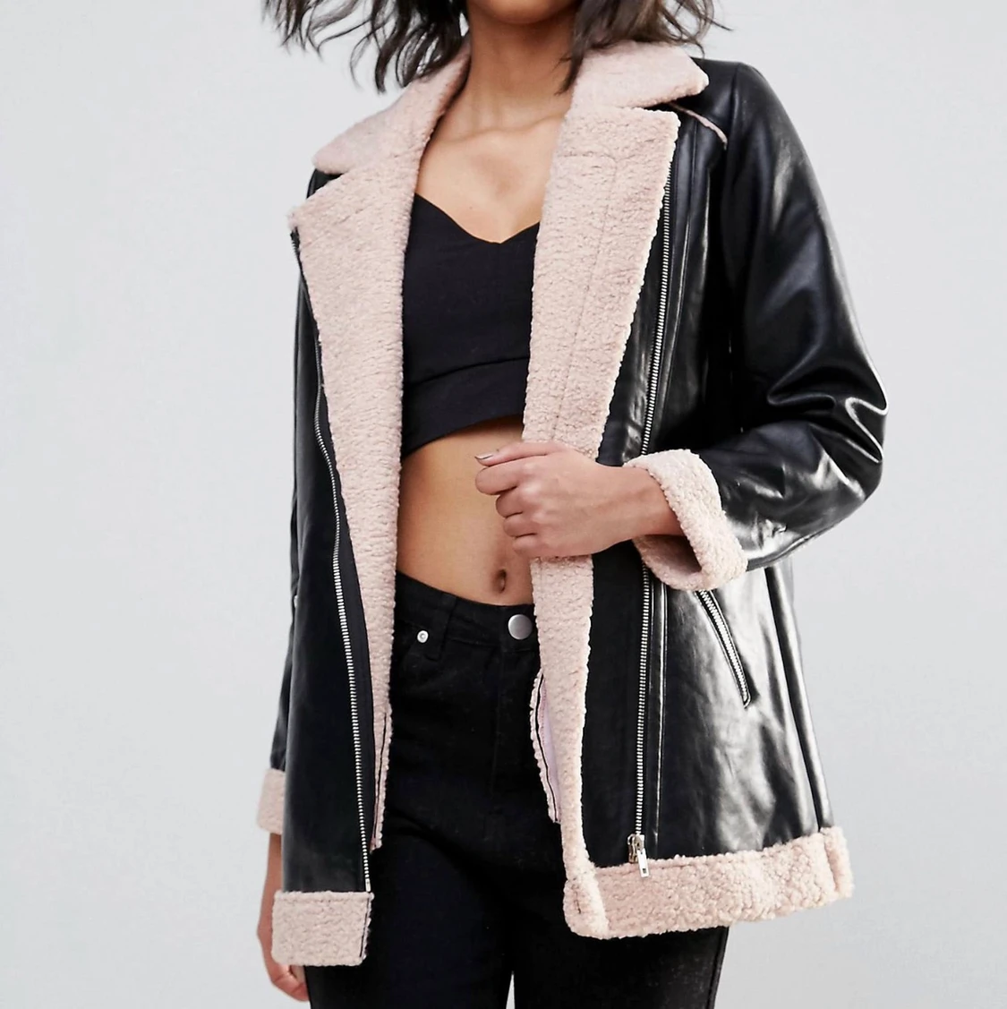 Jacka i läderimitation  - 90