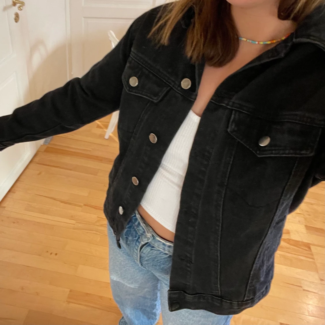 Svart jeansjacka  - 90