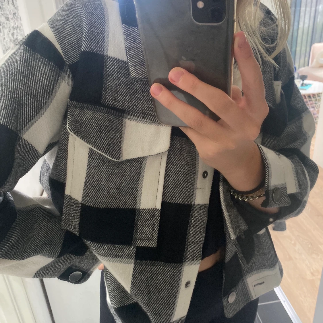 Rutig skjortjacka - 90