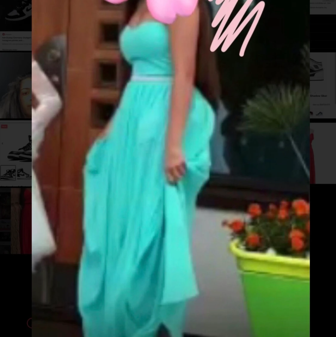 Blå festklänning stl 34