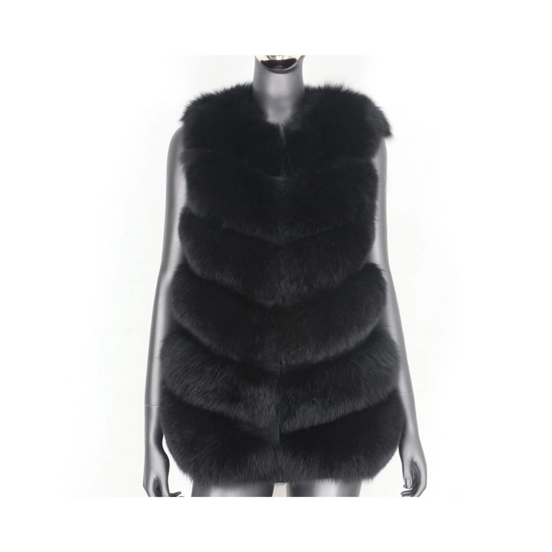 svart väst i päls