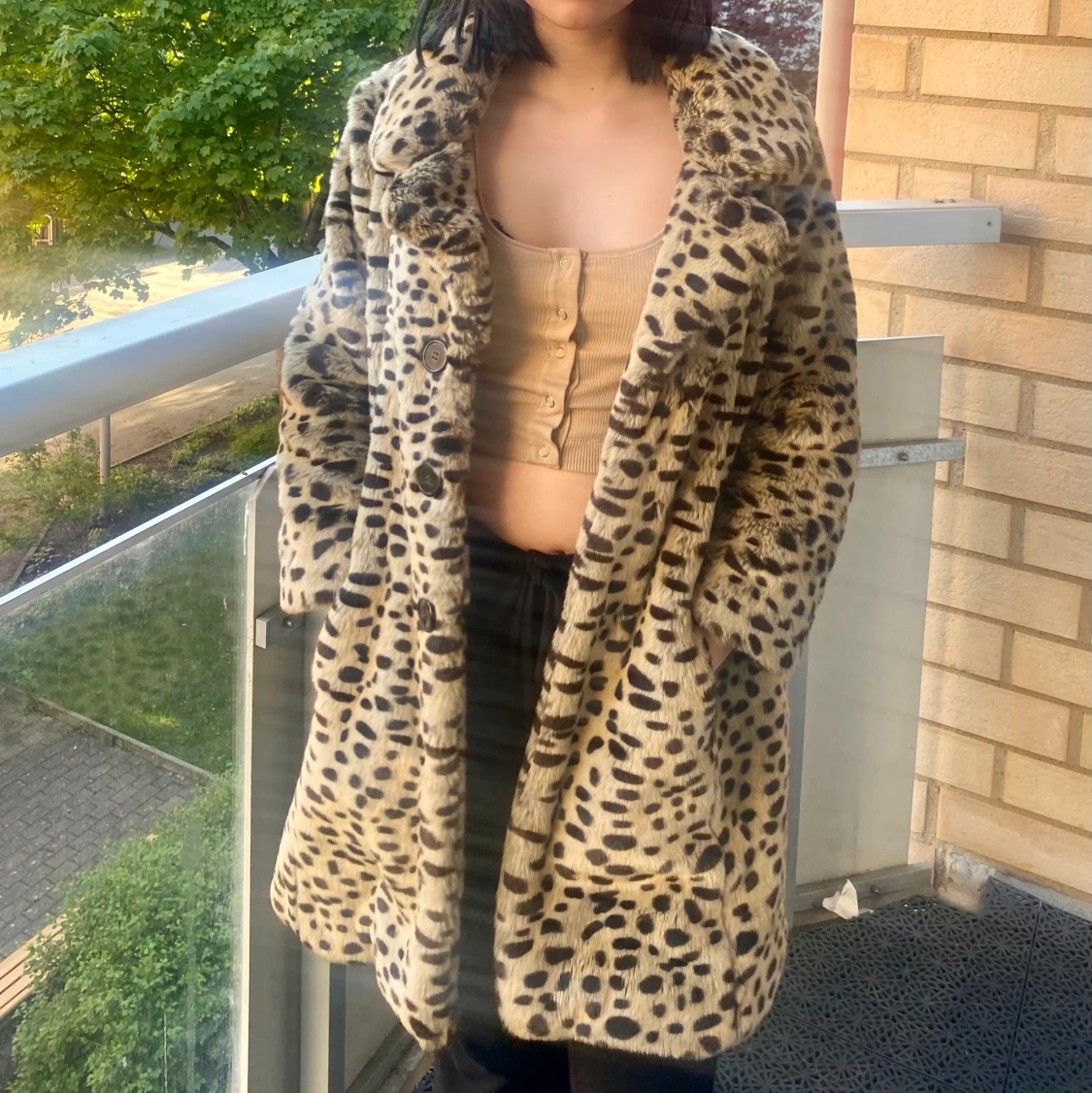 Leopard faux fur jacka!  - 90