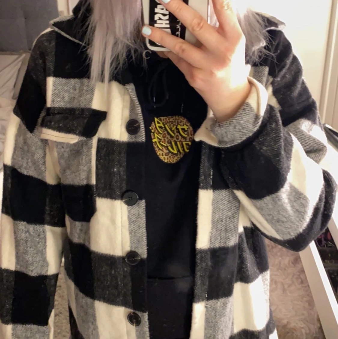 Svartvit rutig jacka
