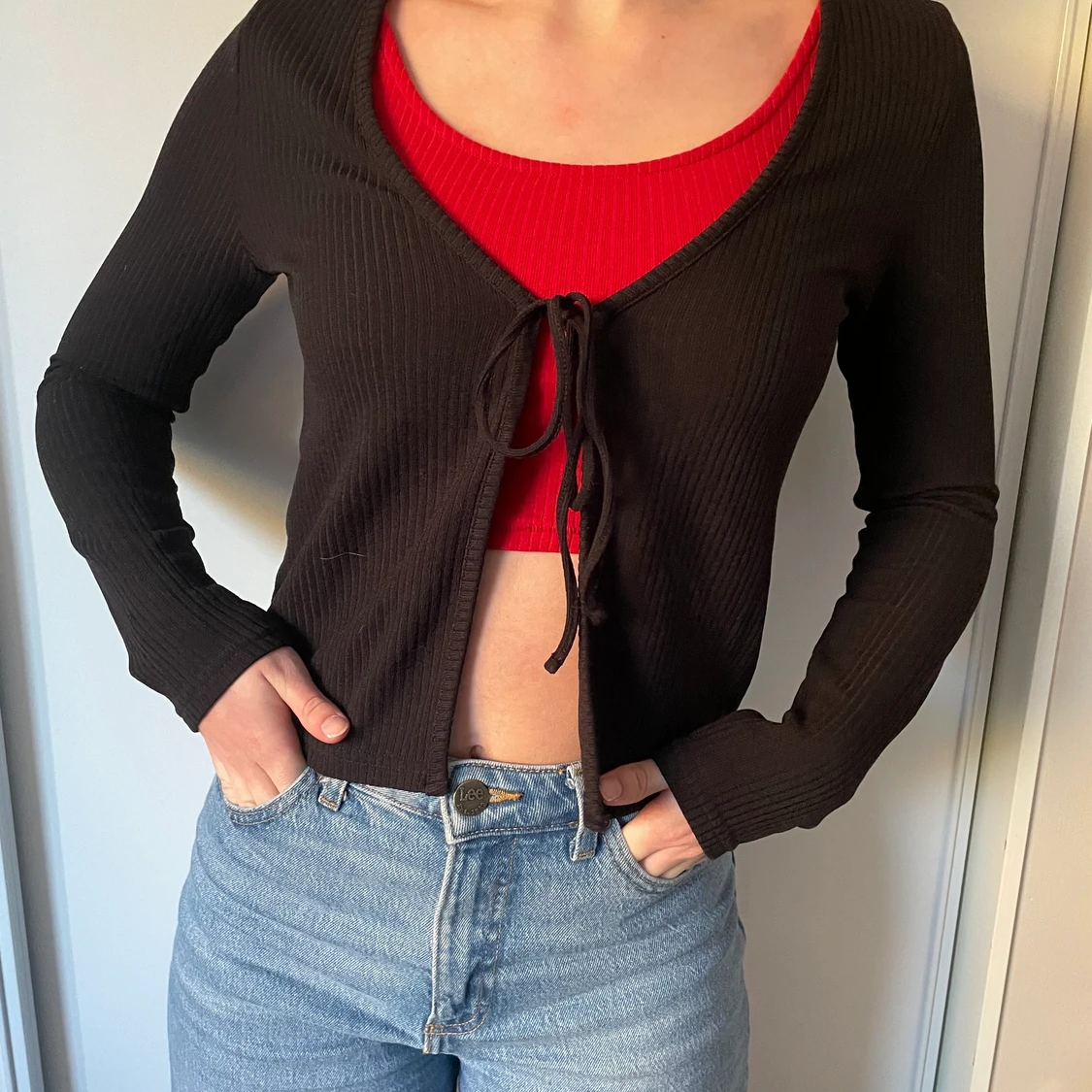 Kofta med knytning där fram - 91