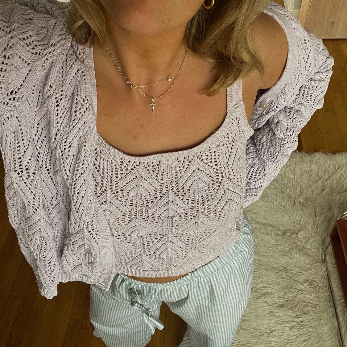 Virkat Set med kofta och top - 91