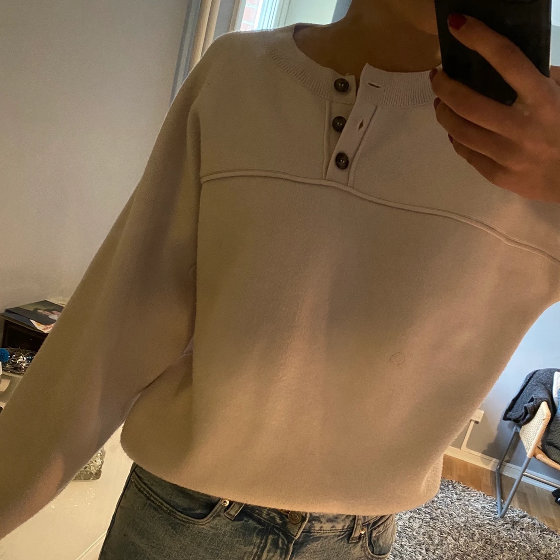 Beige stickad tröja från Zara - 90