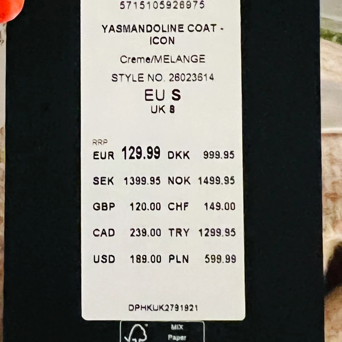 Väldigt fin Yasmandoline COAT St S