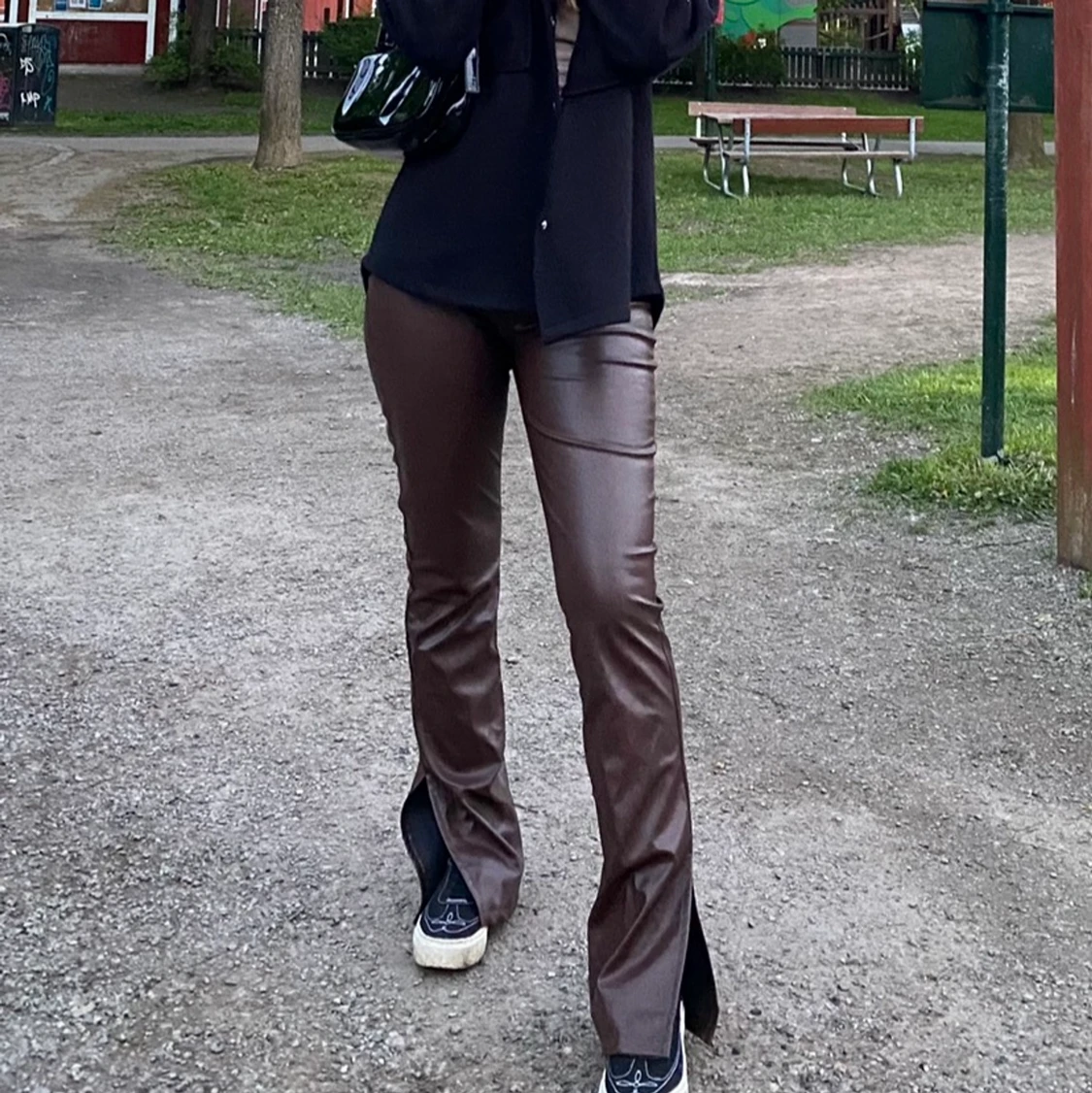 Bruna skinnbyxor - 90