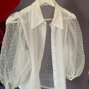 Vit genomskinlig blus  - Inte min still längre. Lappen är borta så vet ej märket ller storlek men det passar S/M. Säljer för 50kr