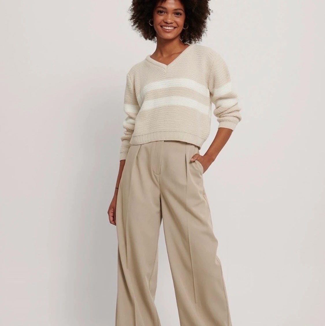 Randig stickad tröja