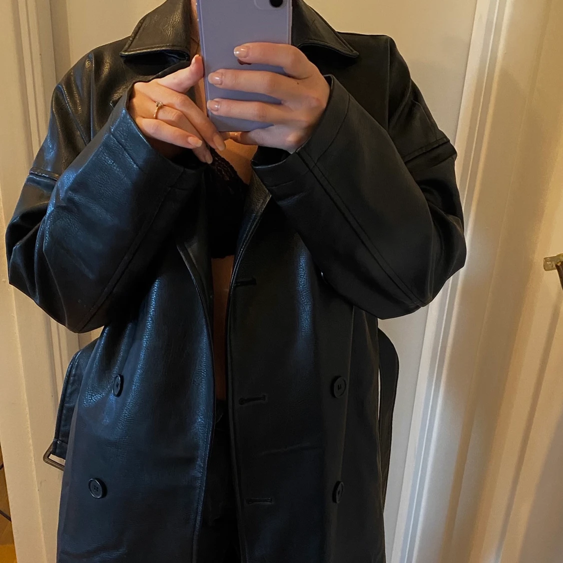 Kappa i imitationsskinn  - 90