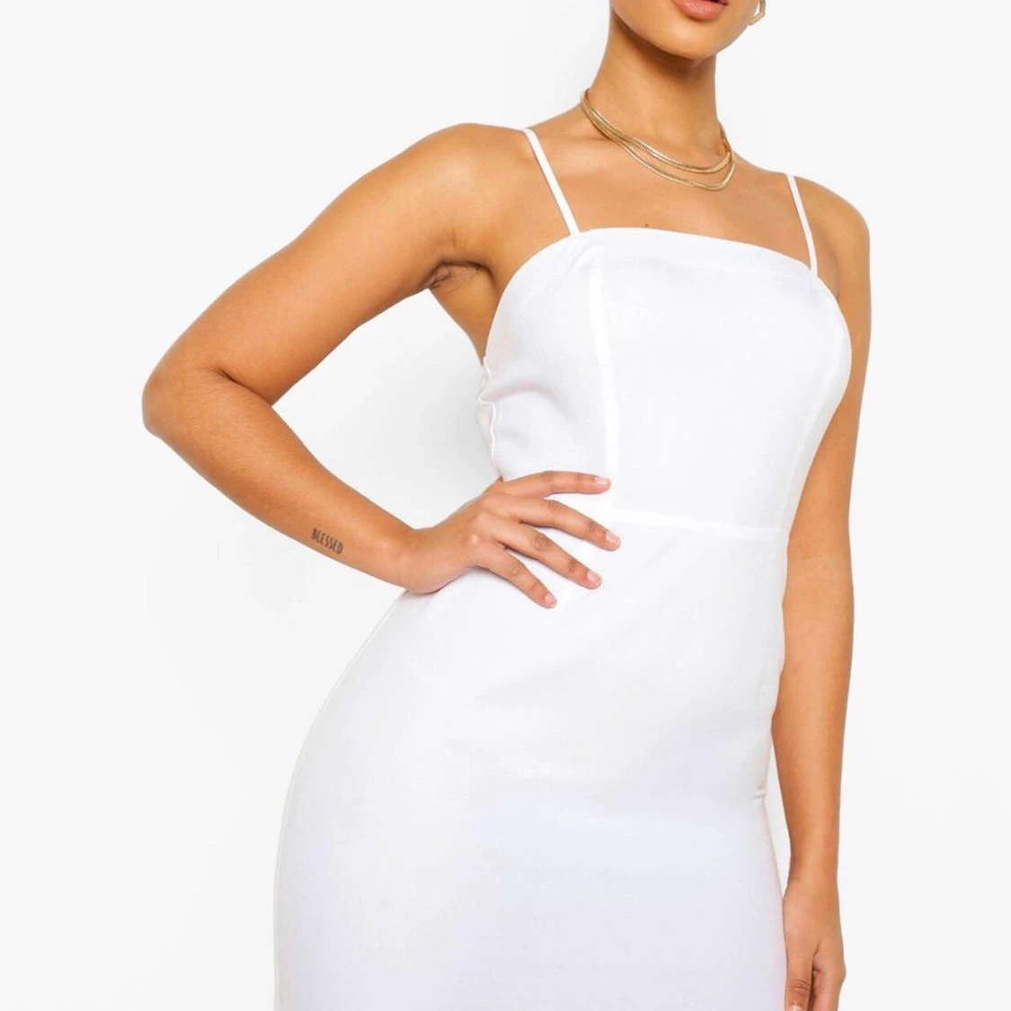 Linen vit miniklänning 