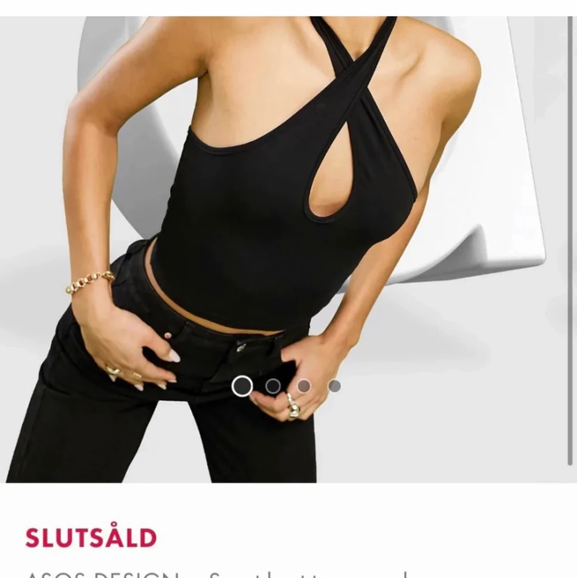 Svart Halterneck topp - 90