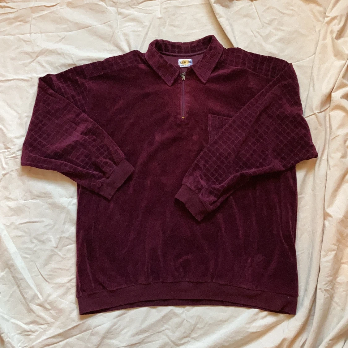 Lila half zip i velour 