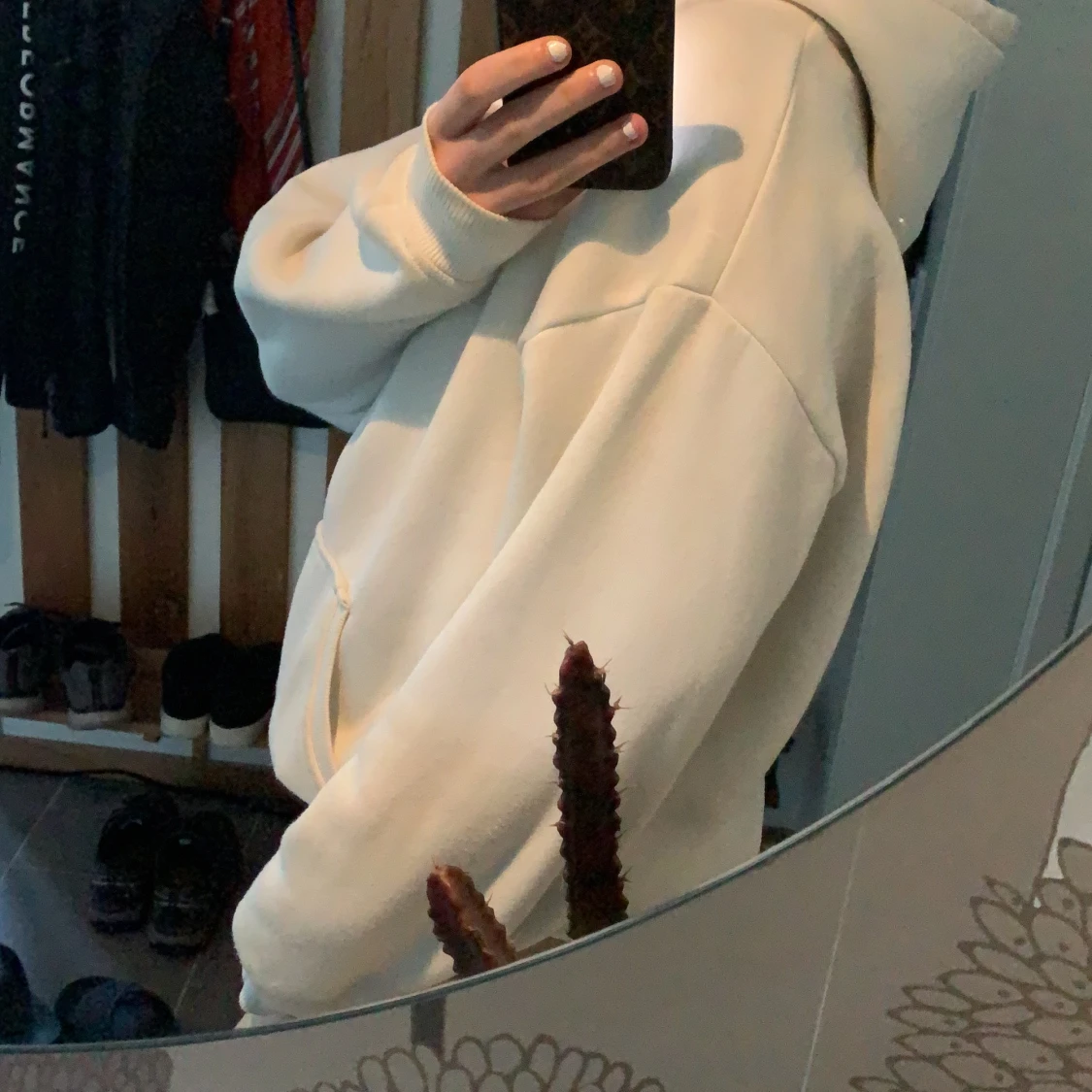 Vit hoodie i strl xs - 91