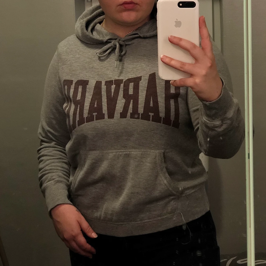 Grå Harvard hoodie
