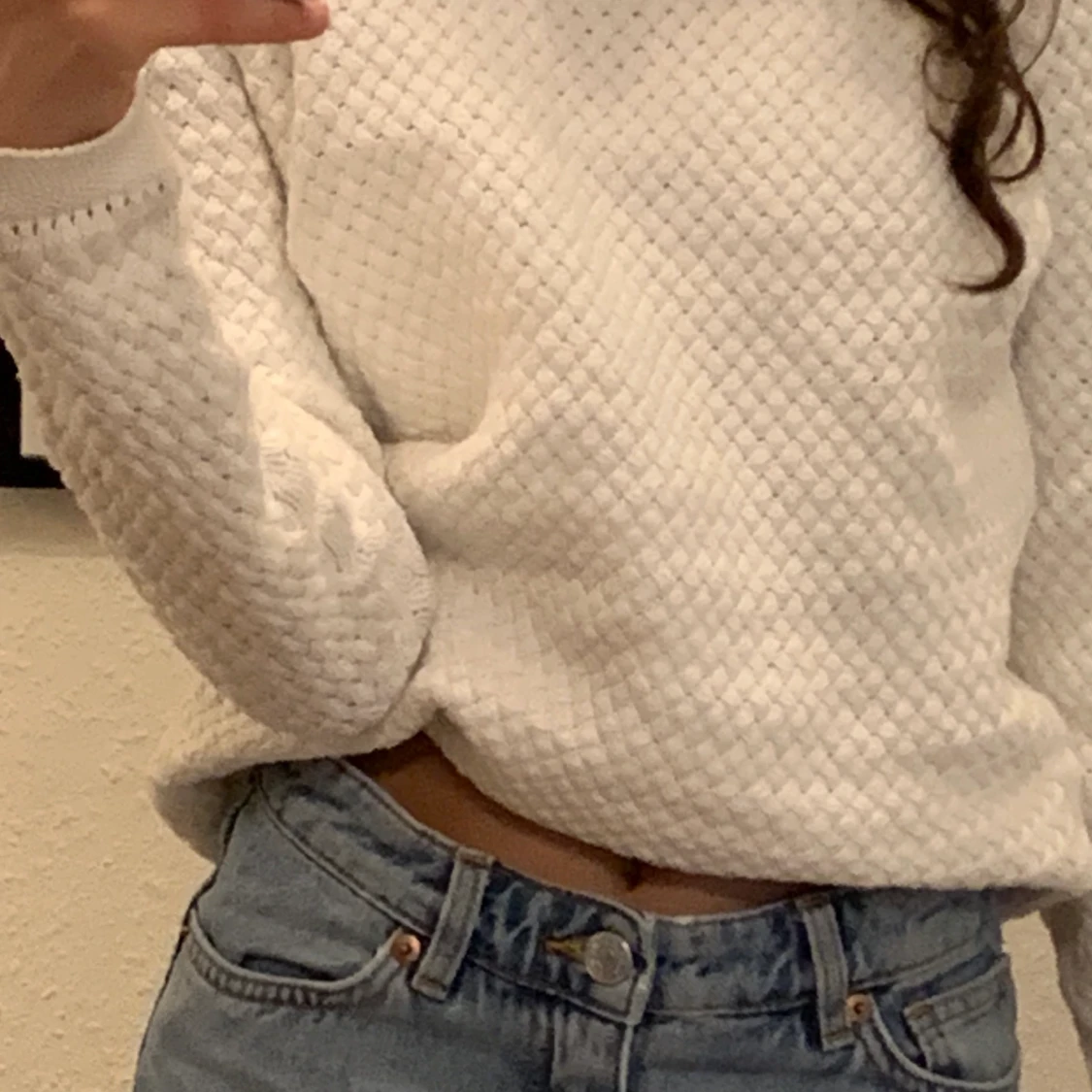 Vit stickad tröja 