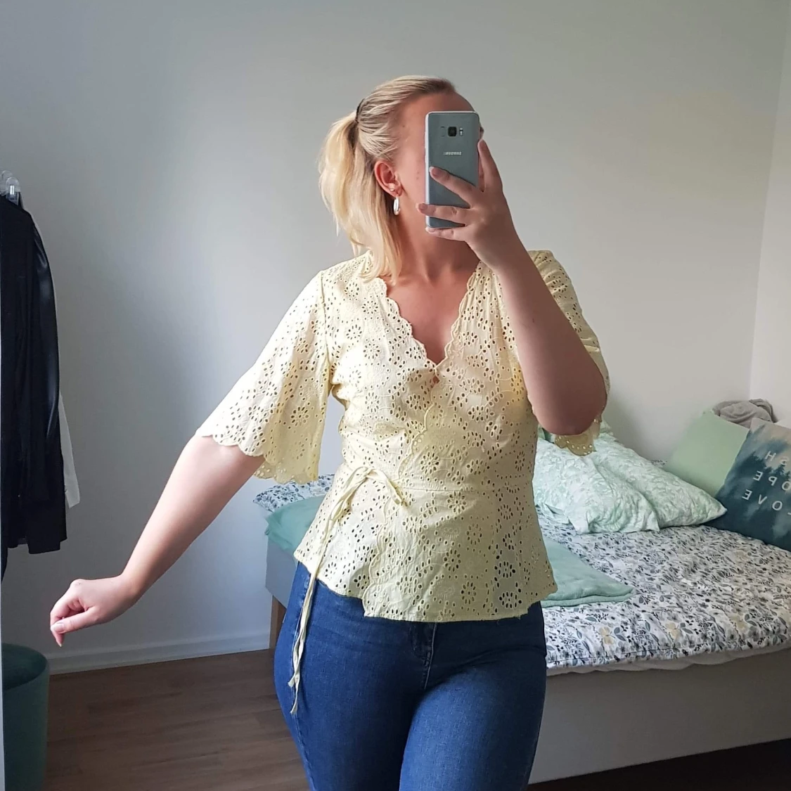 H&M BRODERIE BLUS - 90