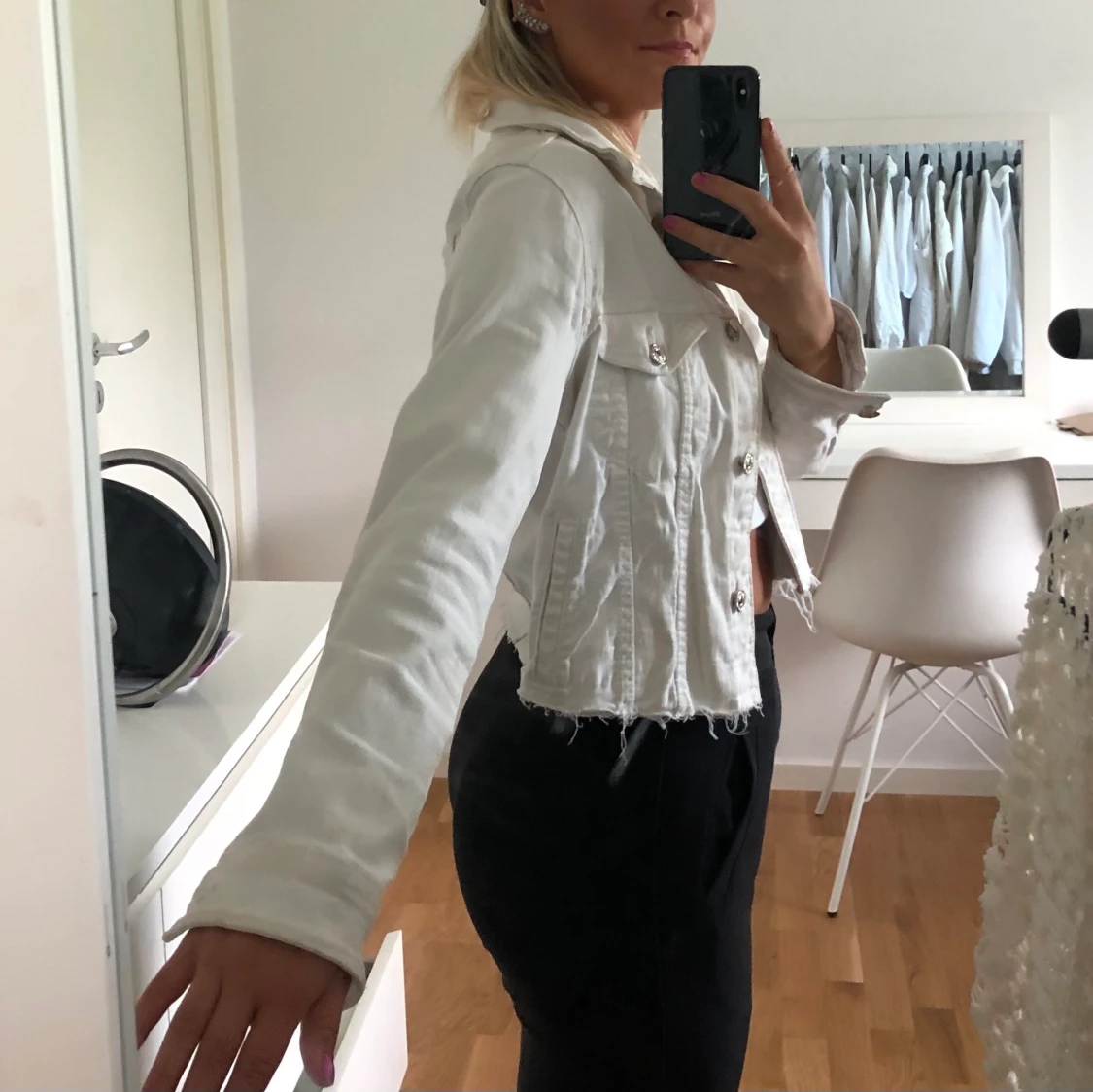 Vit jeansjacka - 90