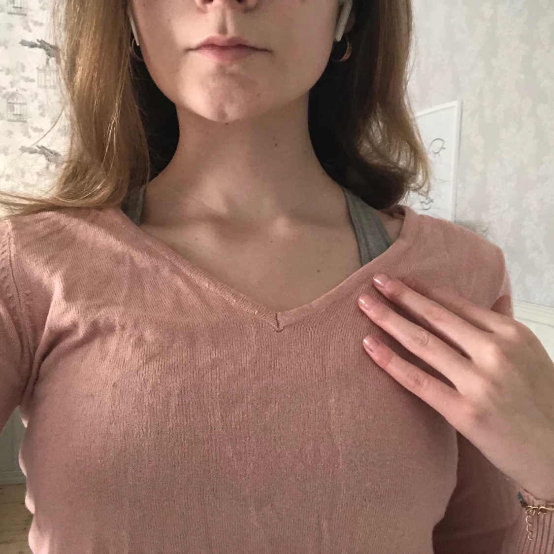 Rosa v-ringad tröja! - 90