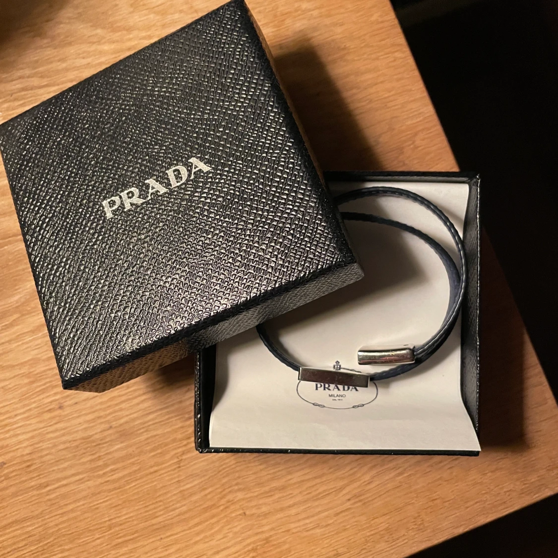 Prada Saffiano Bluette Bracelet S - 90