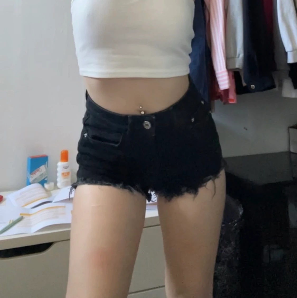 Svarta jeans shorts - 90