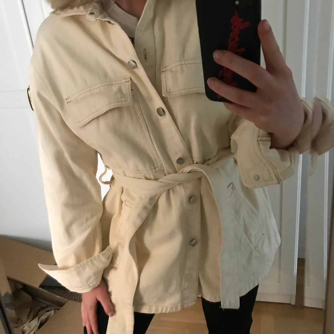 Jeansjacka med skärp - 90