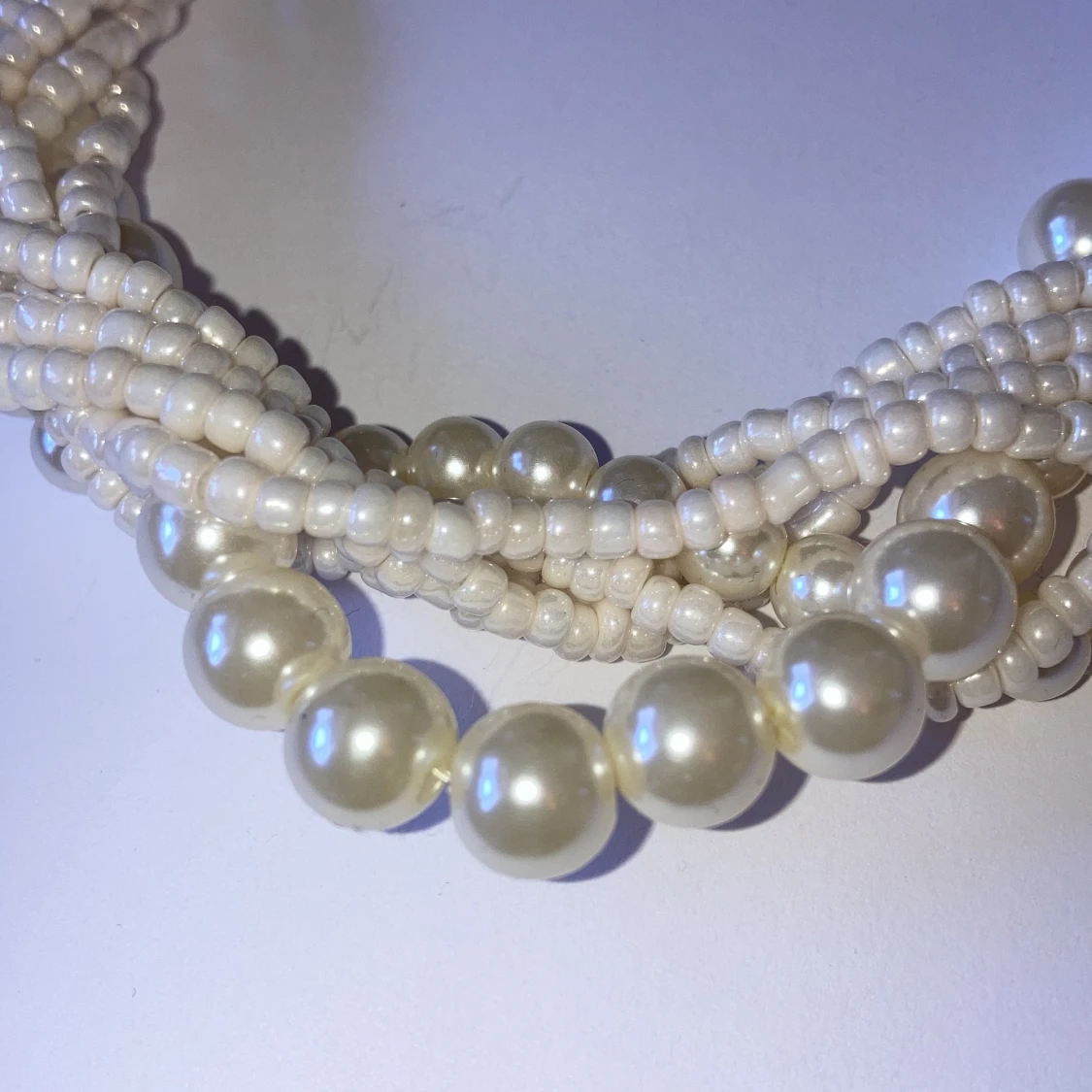Vitt pärl halsband - 91