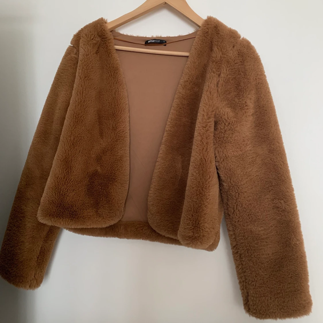 Ljus brun fusk-päls höst jacka 🧸