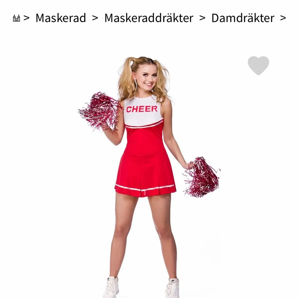 Säljer min cheerleader dräkt som är perfekt för halloween! Använt en gång bara och man får med strumporna på köpet! 💞💕 priset är inklusive frakt . Klänningar.