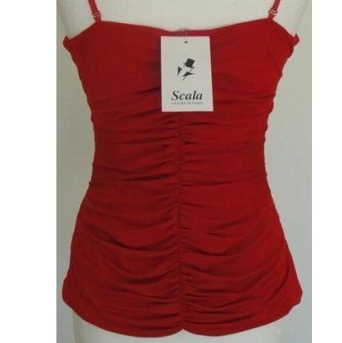 röd topp m rosor stl 34-36 - 91