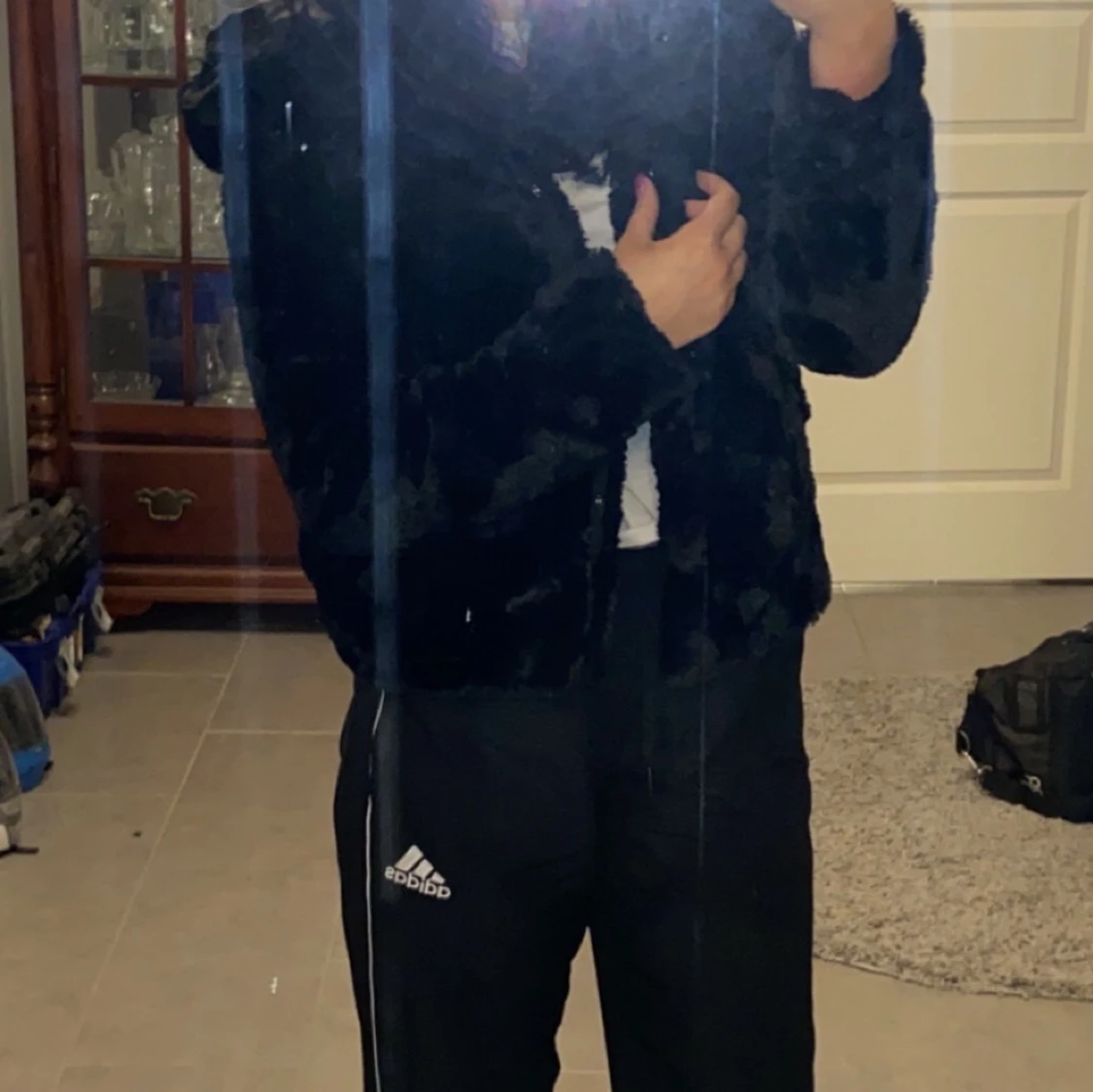 Svart pälsjacka strl M - 90