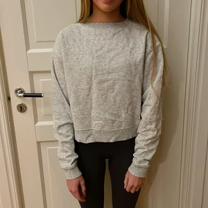 Grå sweatshirt - Grå croppad sweatshirts från Hm. Storlek s. 