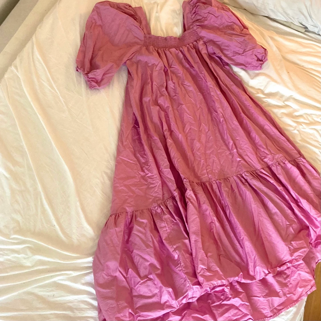 Rosa puffklänning - 90