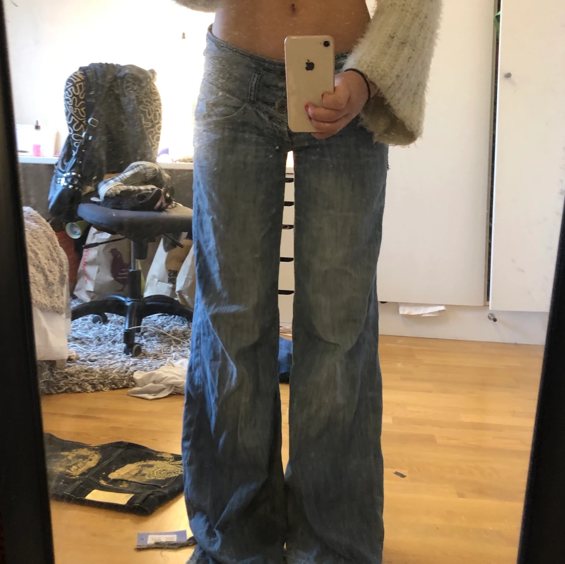 Lågmidjade flare jeans 