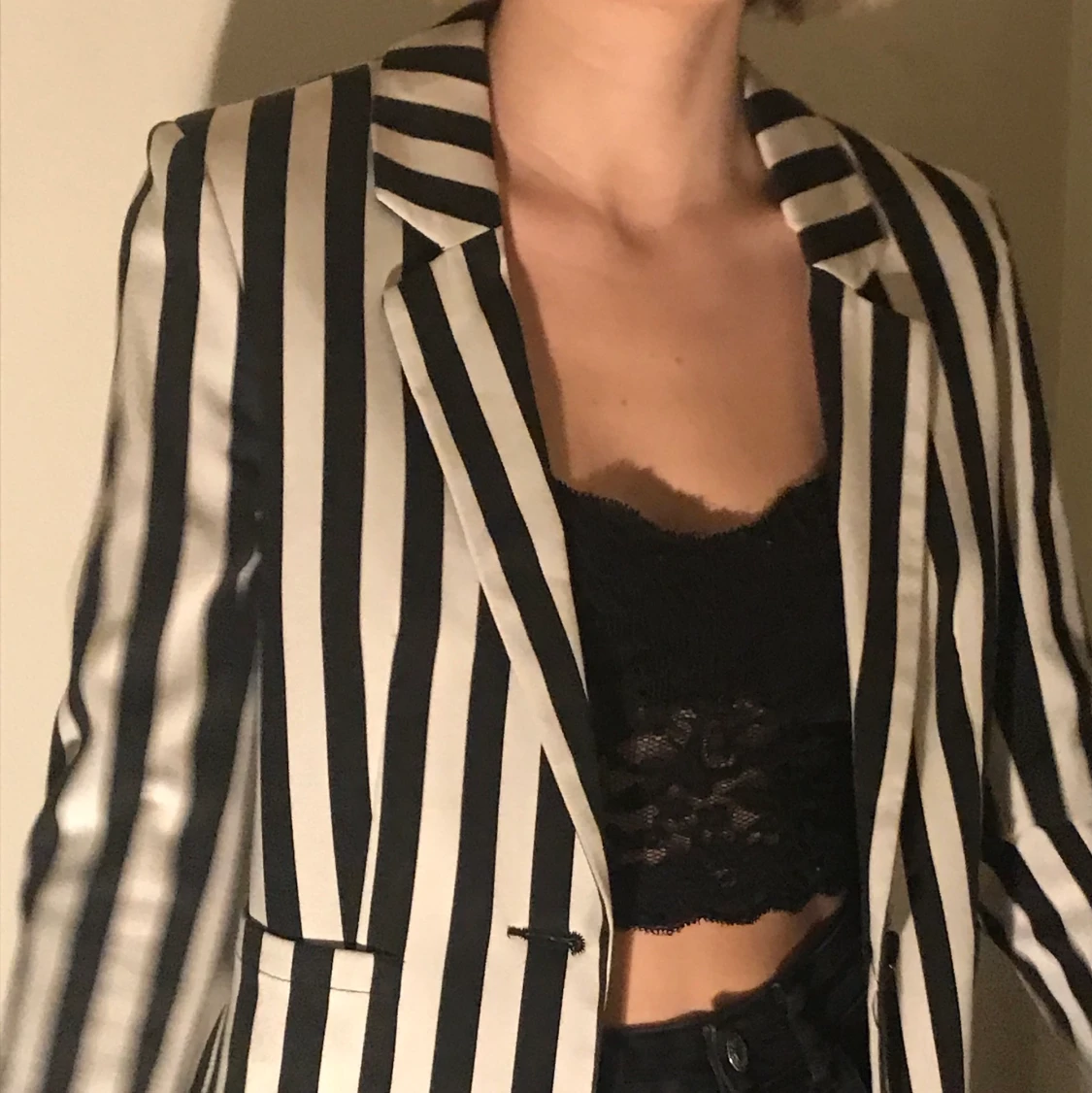 Svart & vit randig kavaj