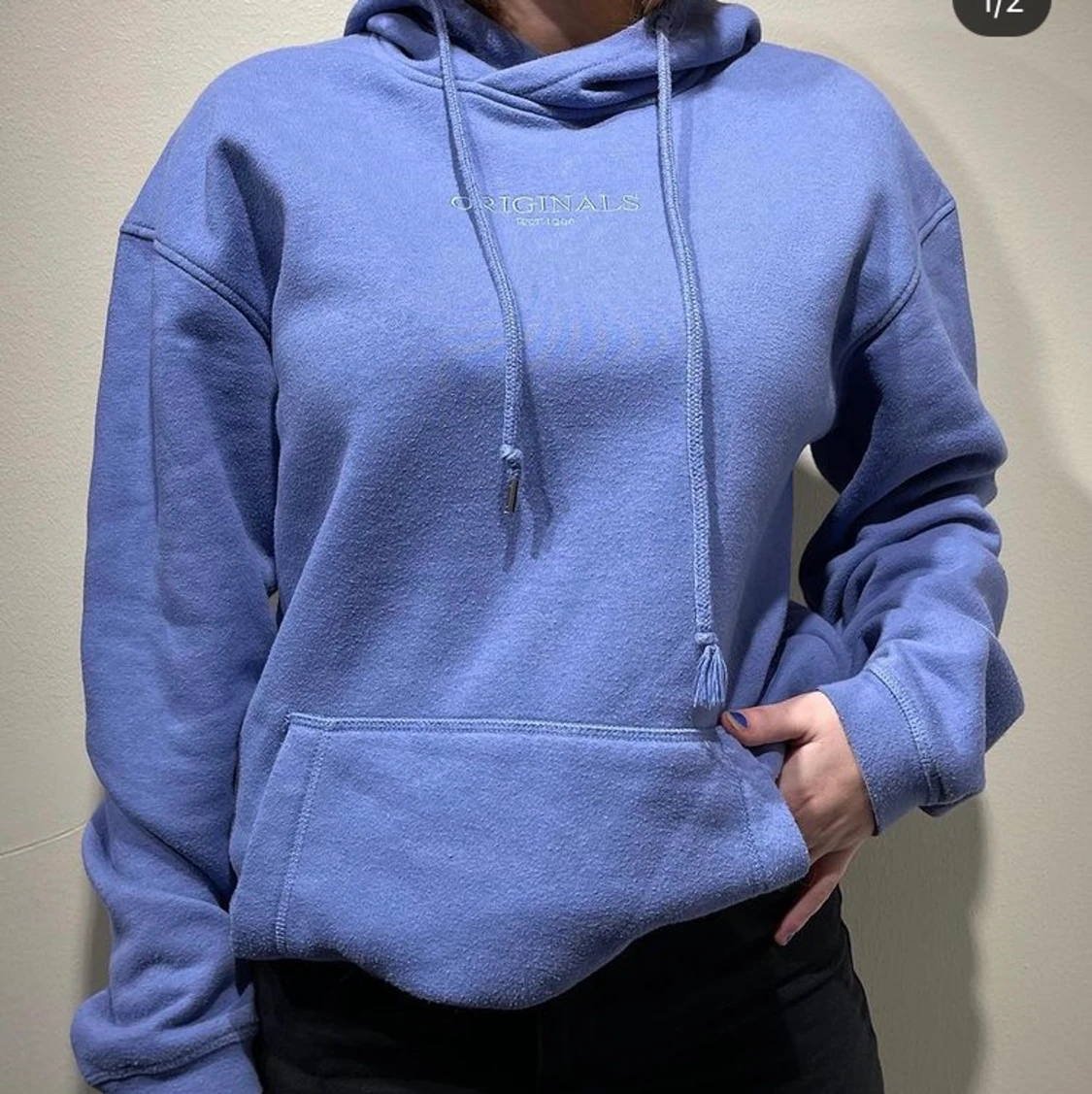 Lila/blå hoodie